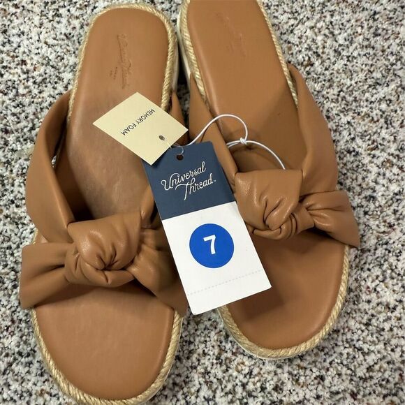 Universal Thread Shoes - Universal Thread Women's Brown Espadrille Sandals Size 7 Casual Summer